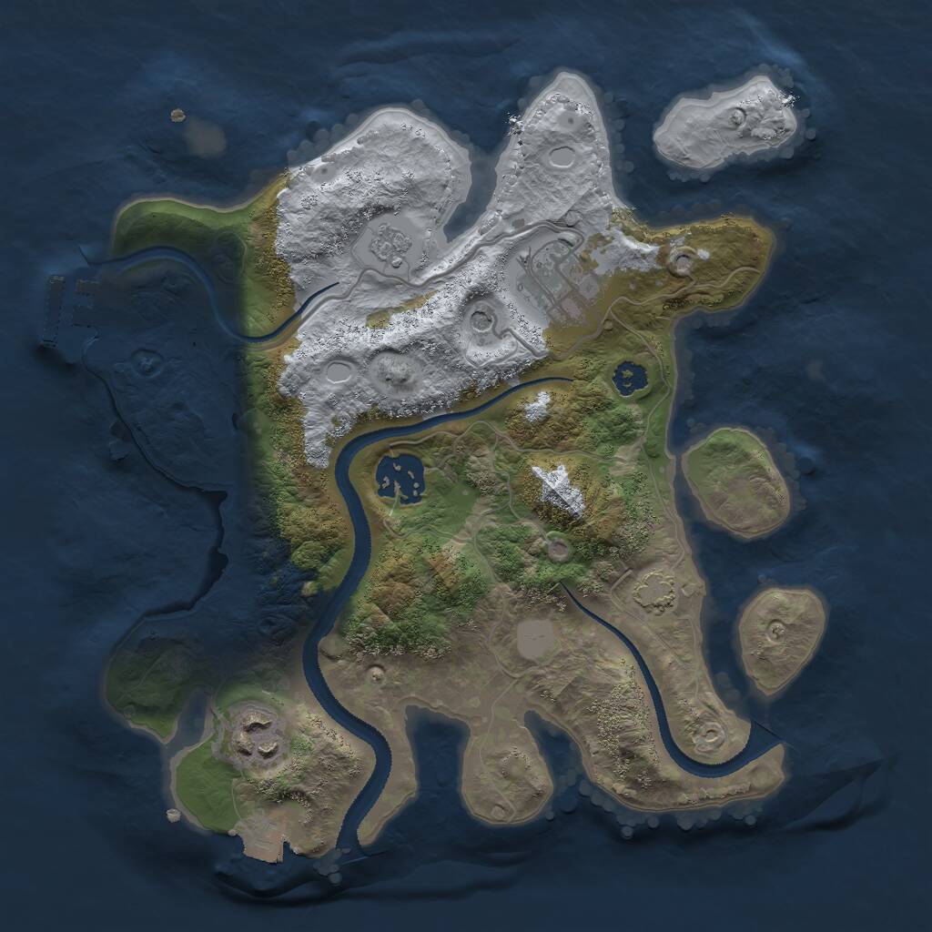 Rust Map: Procedural Map, Size: 2750, Seed: 1987091695, 8 Monuments
