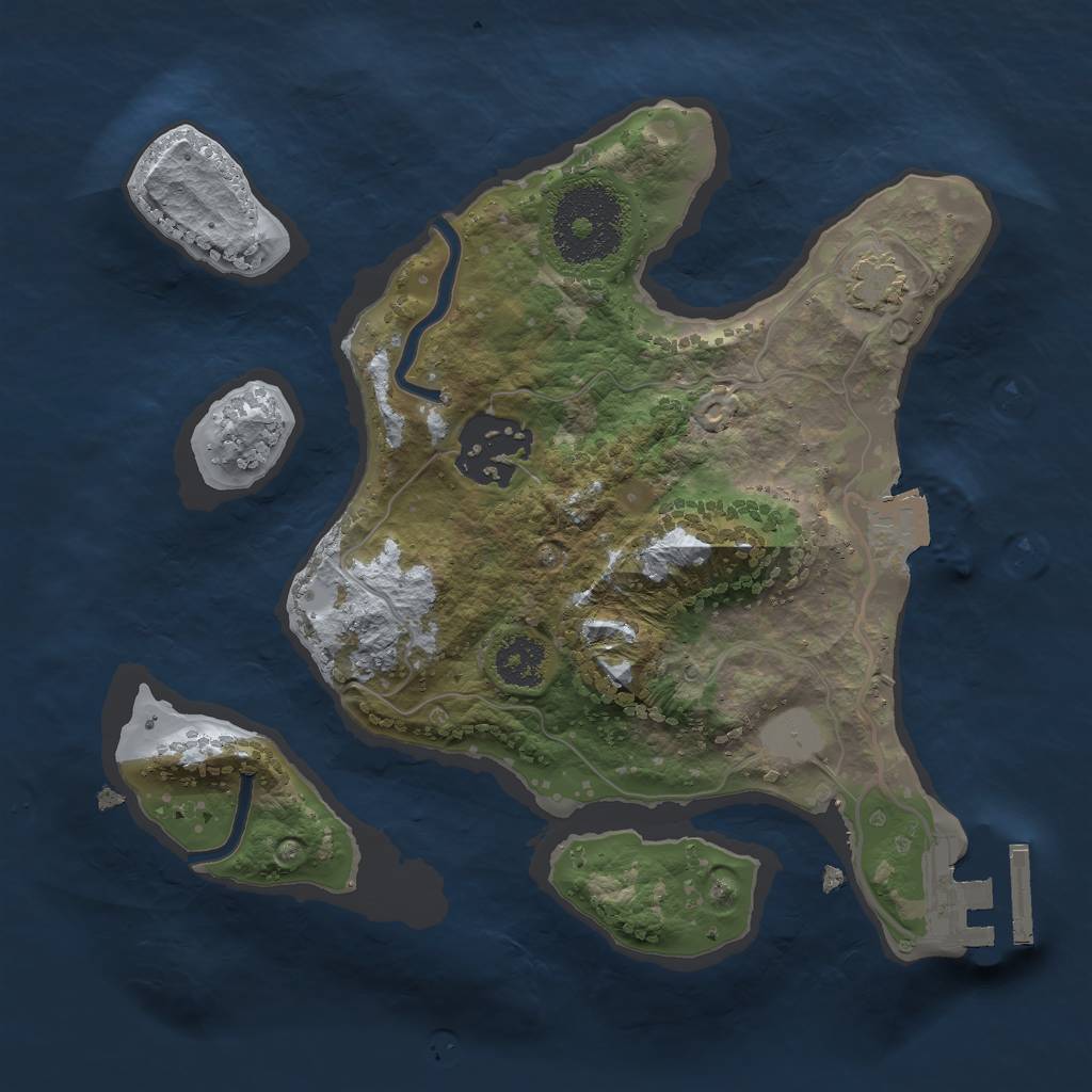 Rust Map: Procedural Map, Size: 2200, Seed: 9268140, 6 Monuments
