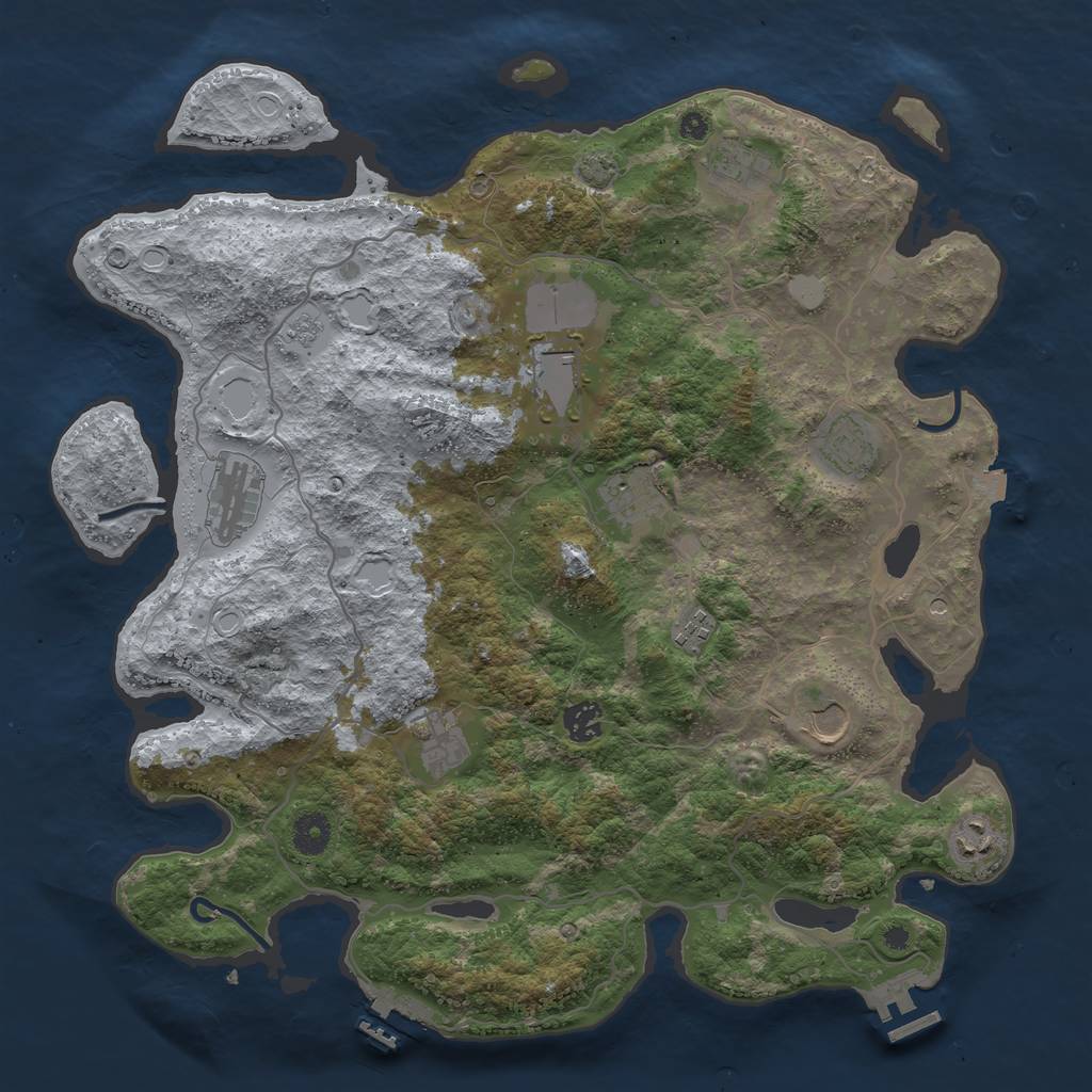 Rust Map: Procedural Map, Size: 4000, Seed: 367456, 18 Monuments