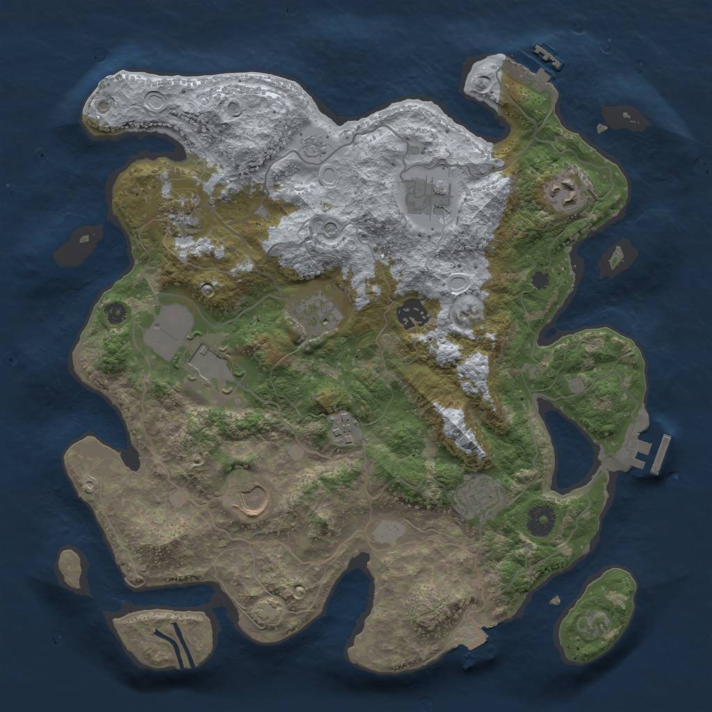 Rust Map: Procedural Map, Size: 3500, Seed: 382192712, 17 Monuments