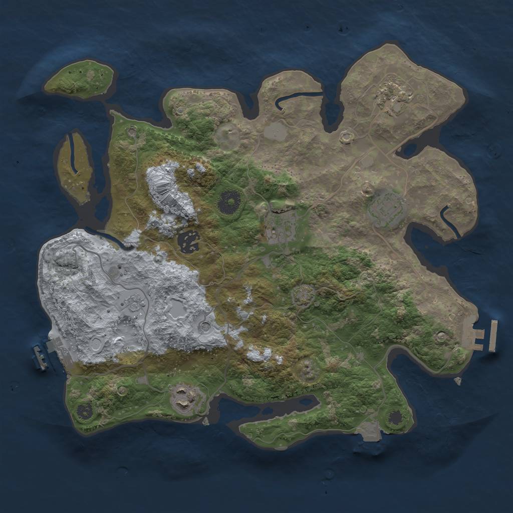 Rust Map: Procedural Map, Size: 3254, Seed: 9365481, 13 Monuments