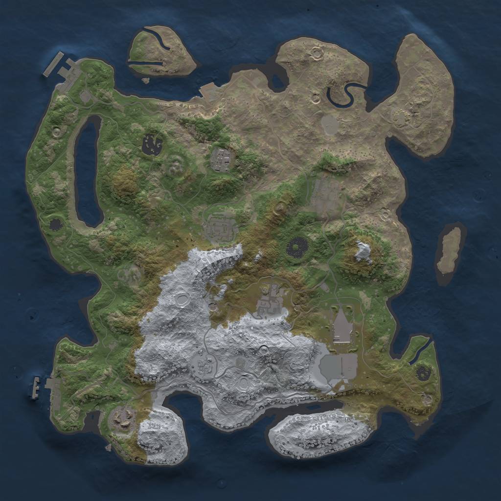 Rust Map: Procedural Map, Size: 3500, Seed: 1767966906, 15 Monuments