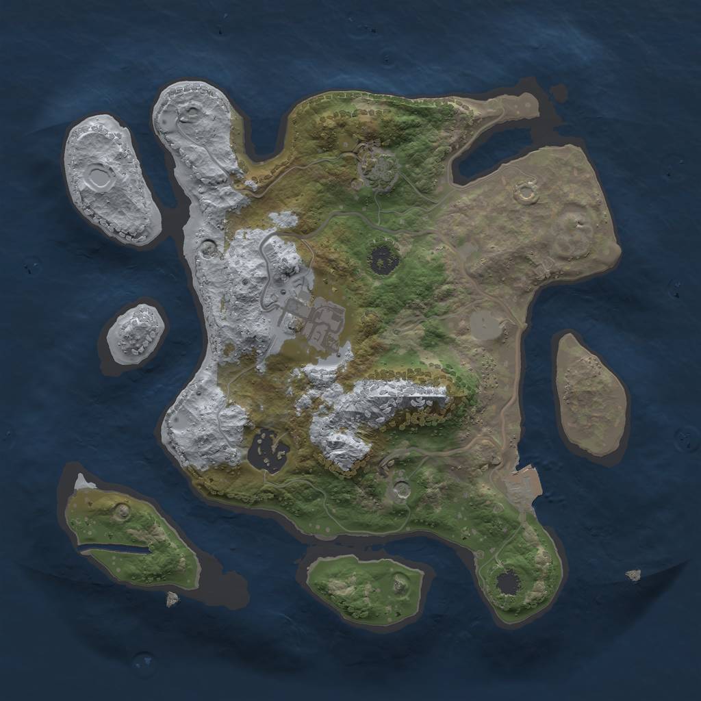 Rust Map: Procedural Map, Size: 2530, Seed: 9268140, 7 Monuments