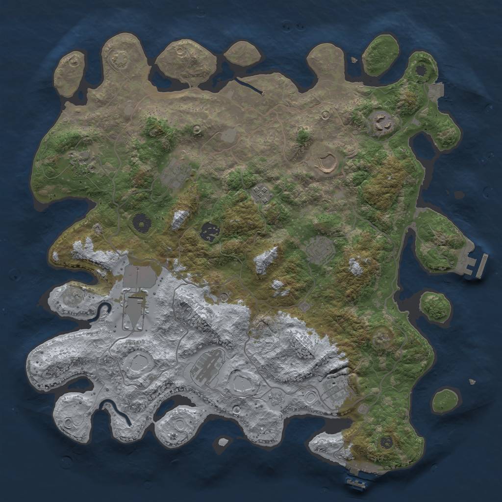 Rust Map: Procedural Map, Size: 4000, Seed: 1328340888, 18 Monuments