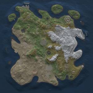 Thumbnail Rust Map: Procedural Map, Size: 3600, Seed: 628827358, 15 Monuments