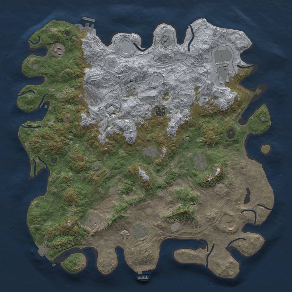 Rust Map: Procedural Map, Size: 4500, Seed: 1082477654, 19 Monuments