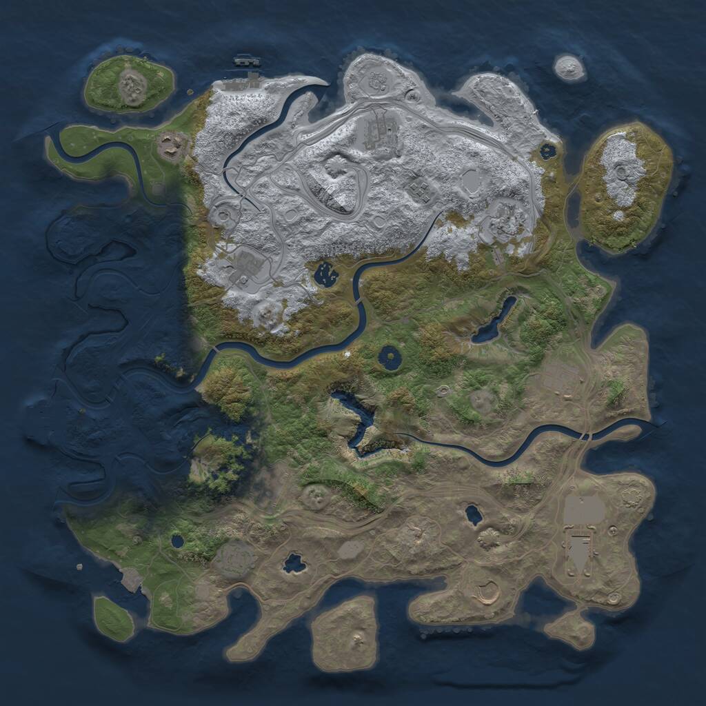 Rust Map: Procedural Map, Size: 4500, Seed: 235622, 17 Monuments