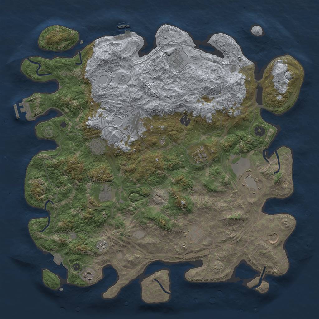 Rust Map: Procedural Map, Size: 4500, Seed: 235622, 19 Monuments