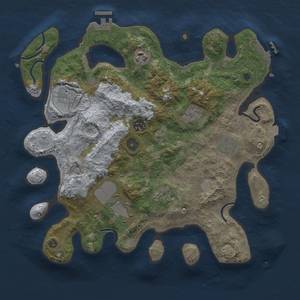 Thumbnail Rust Map: Procedural Map, Size: 3500, Seed: 691395, 15 Monuments