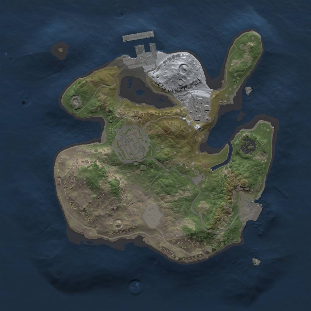 Rust Map: Procedural Map, Size: 2000, Seed: 446896032, 6 Monuments