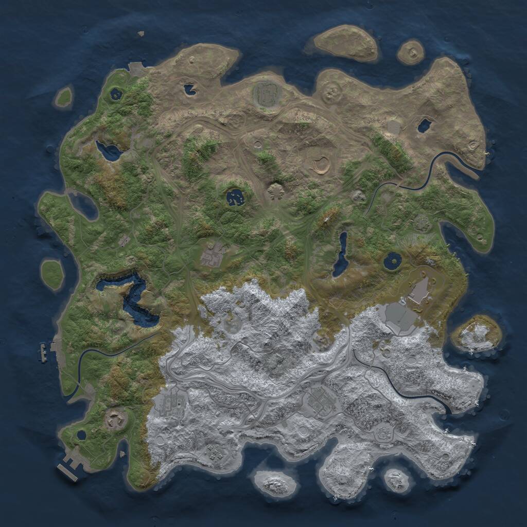Rust Map: Procedural Map, Size: 4500, Seed: 763176267, 15 Monuments