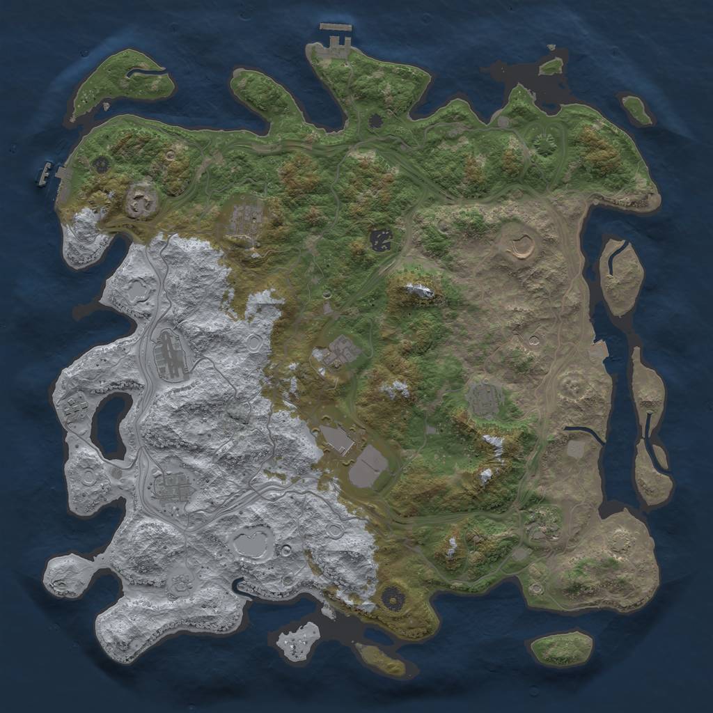 Rust Map: Procedural Map, Size: 4500, Seed: 37192483, 19 Monuments