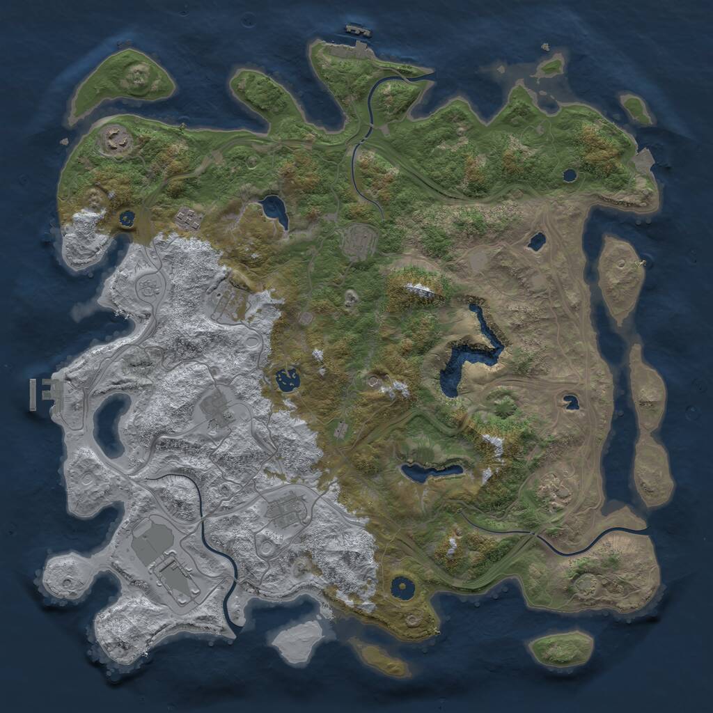 Rust Map: Procedural Map, Size: 4500, Seed: 37192483, 15 Monuments