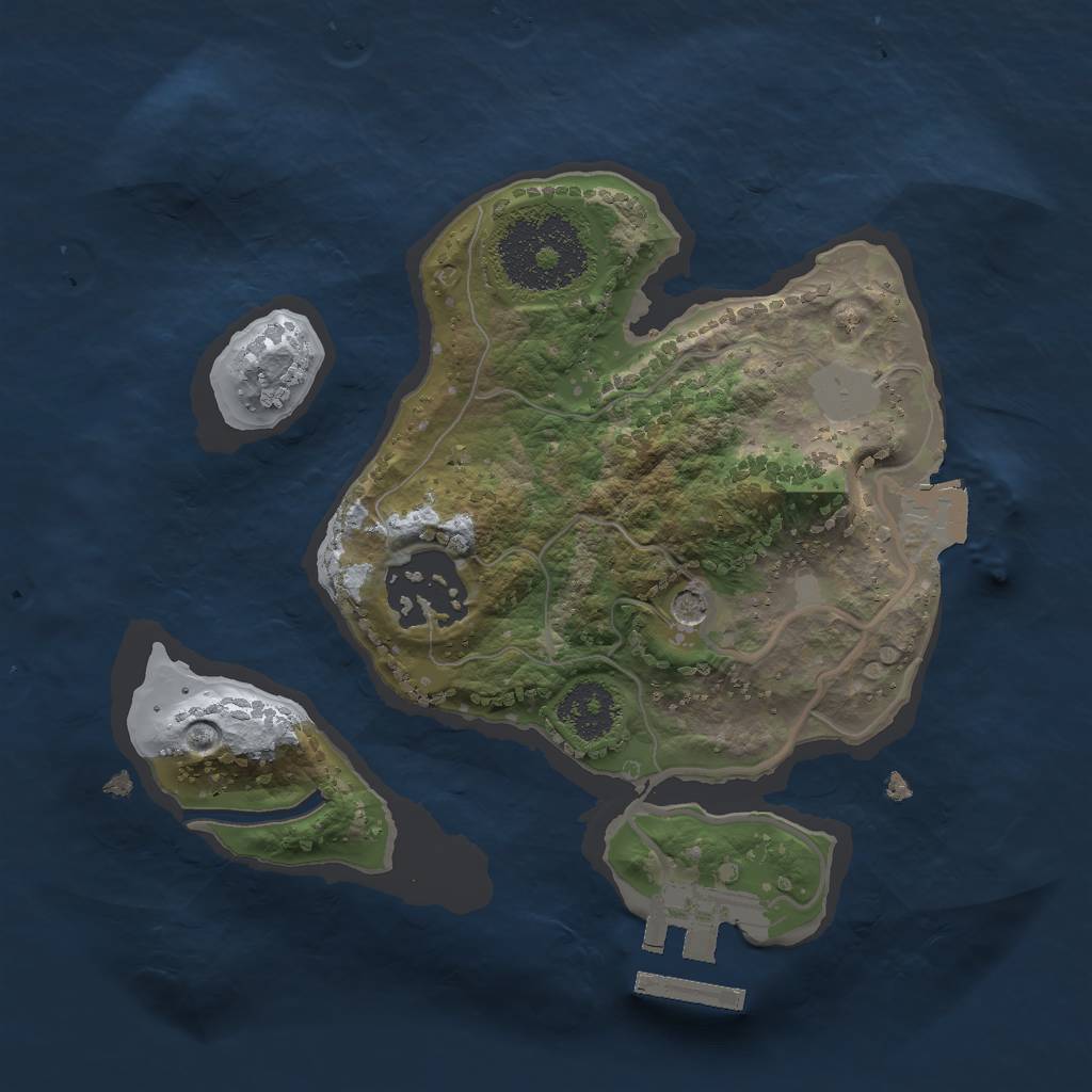 Rust Map: Procedural Map, Size: 2000, Seed: 9268140, 6 Monuments