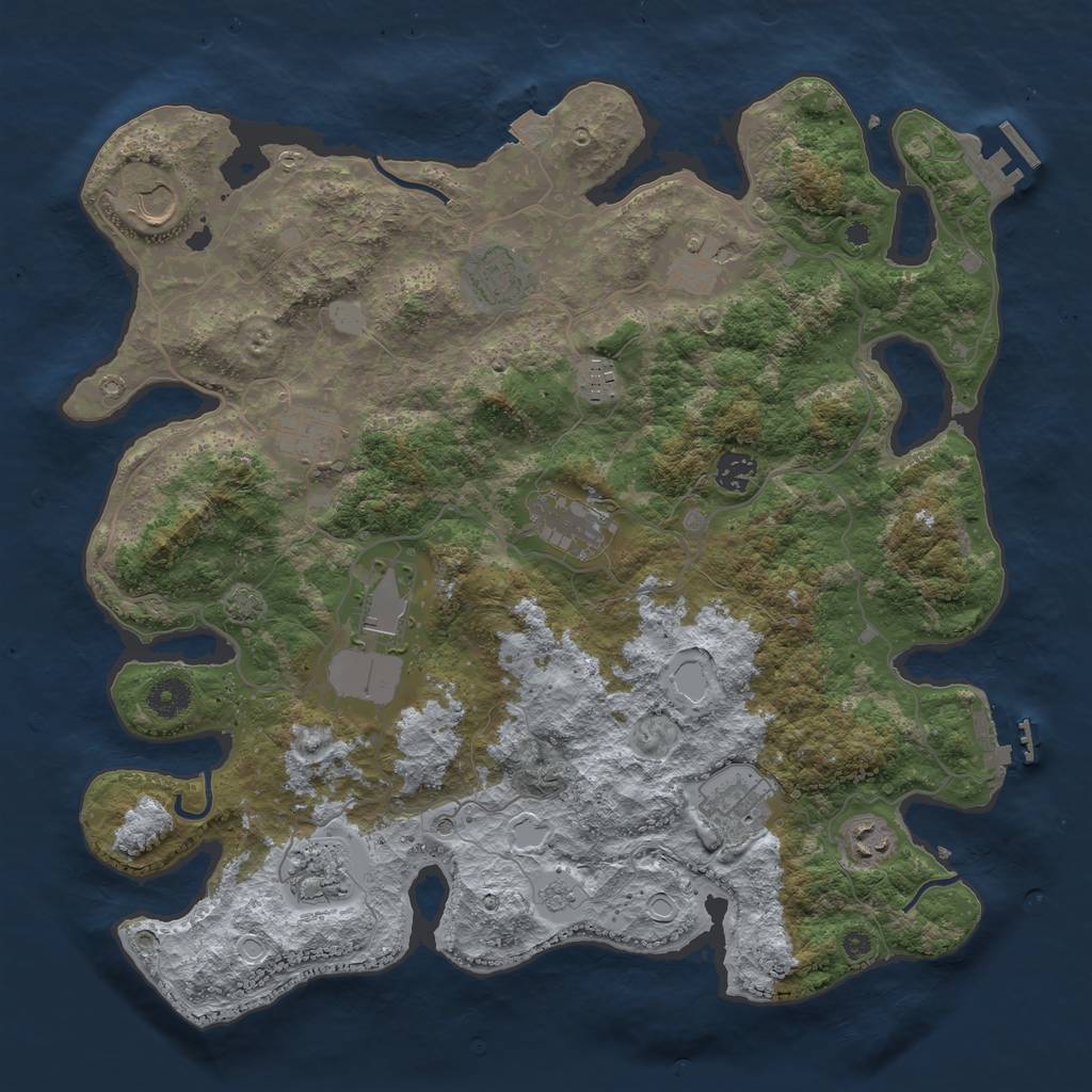 Rust Map: Procedural Map, Size: 4000, Seed: 1892121493, 19 Monuments