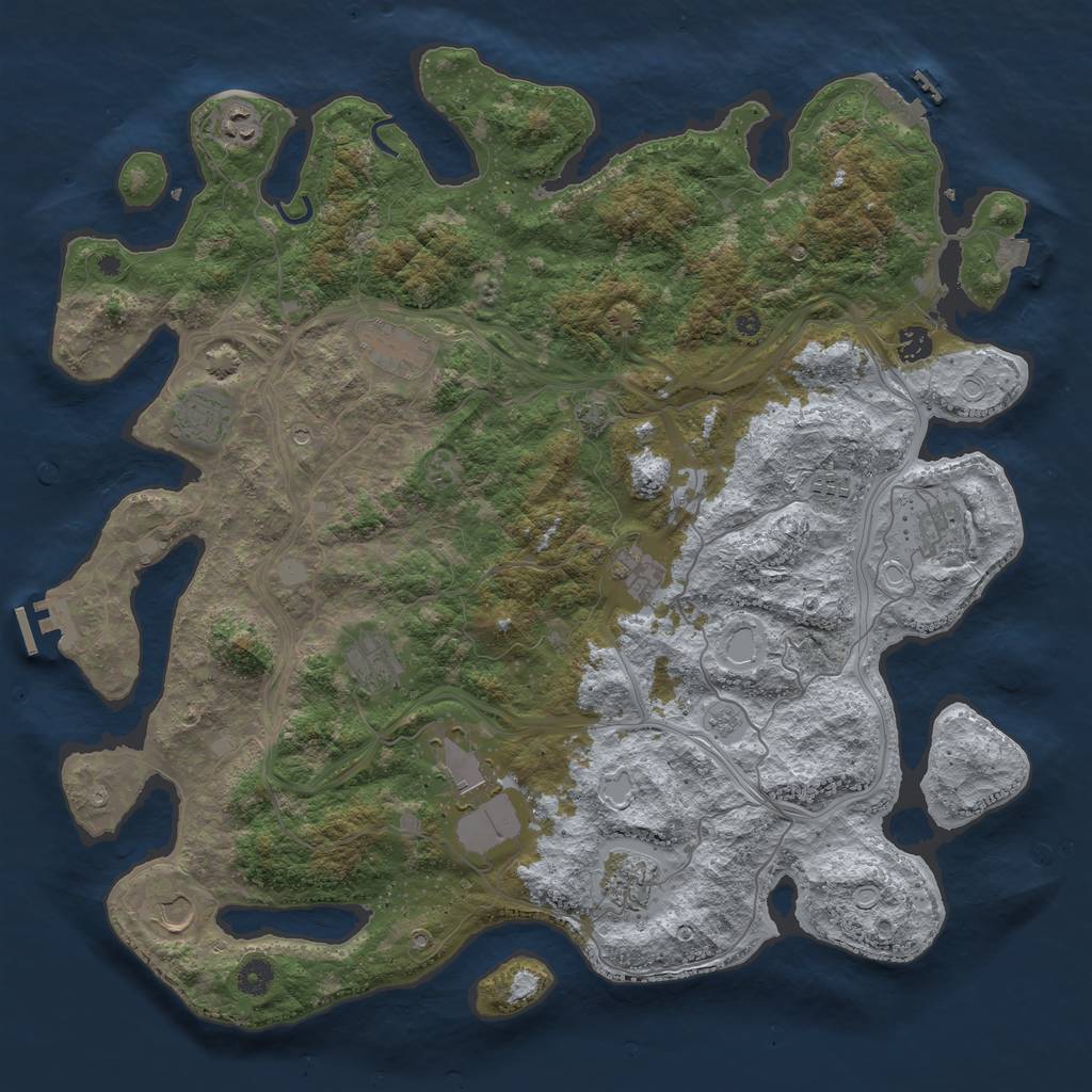 Rust Map: Procedural Map, Size: 4500, Seed: 1371960389, 19 Monuments