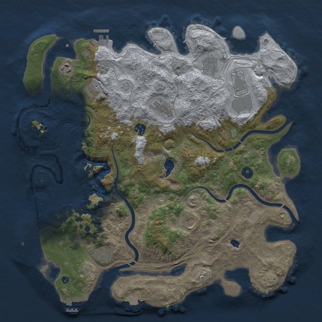Rust Map: Procedural Map, Size: 4250, Seed: 18884655, 15 Monuments