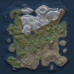 Thumbnail Rust Map: Procedural Map, Size: 3400, Seed: 1586544950, 13 Monuments