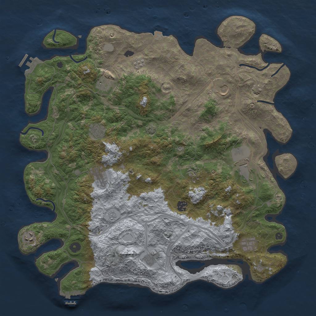 Rust Map: Procedural Map, Size: 4500, Seed: 518229132, 19 Monuments