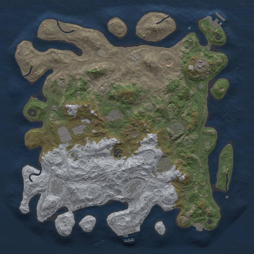 Rust Map: Procedural Map, Size: 4250, Seed: 104344387, 19 Monuments