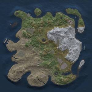 Thumbnail Rust Map: Procedural Map, Size: 3500, Seed: 950882303, 14 Monuments