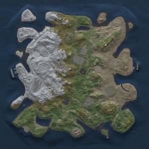 Thumbnail Rust Map: Procedural Map, Size: 3500, Seed: 459323101, 16 Monuments