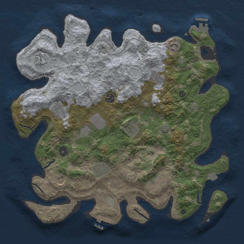 Rust Map: Procedural Map, Size: 3850, Seed: 434961500, 19 Monuments