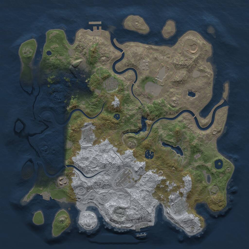Rust Map: Procedural Map, Size: 4000, Seed: 171375212, 16 Monuments