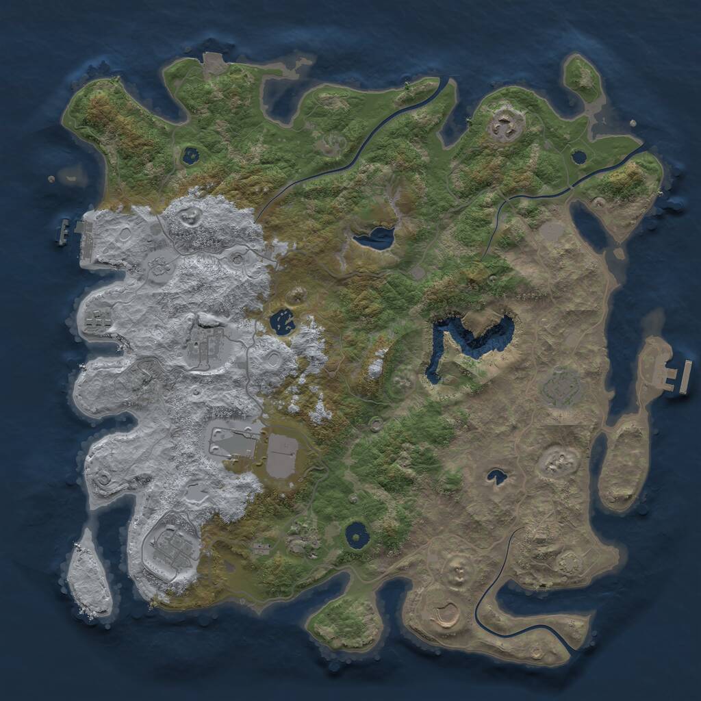 Rust Map: Procedural Map, Size: 4200, Seed: 688610036, 15 Monuments