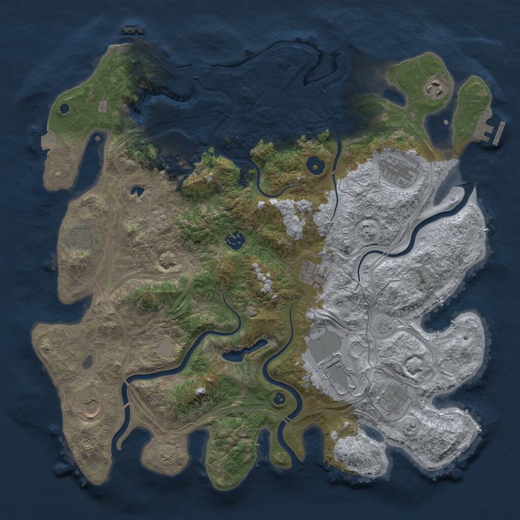 Rust Map: Procedural Map, Size: 4250, Seed: 1495858156, 16 Monuments