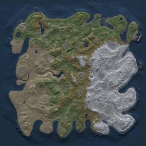 Thumbnail Rust Map: Procedural Map, Size: 4250, Seed: 1495858156, 16 Monuments