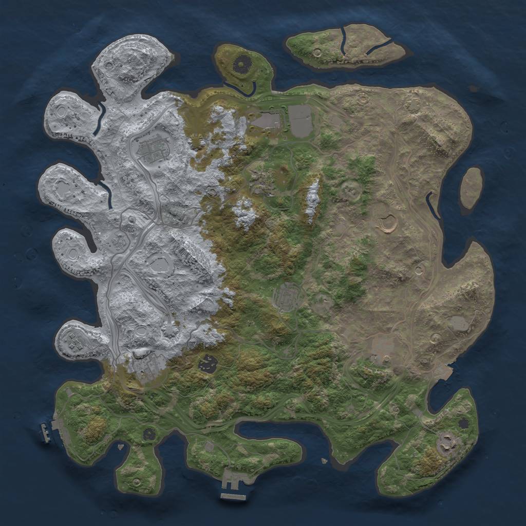 Rust Map: Procedural Map, Size: 4250, Seed: 1972081906, 18 Monuments