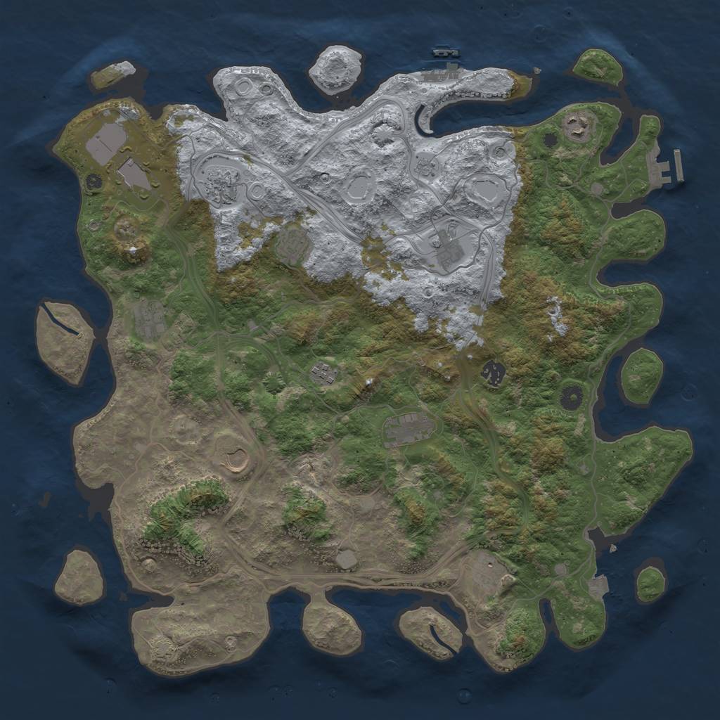 Rust Map: Procedural Map, Size: 4500, Seed: 801112700, 19 Monuments