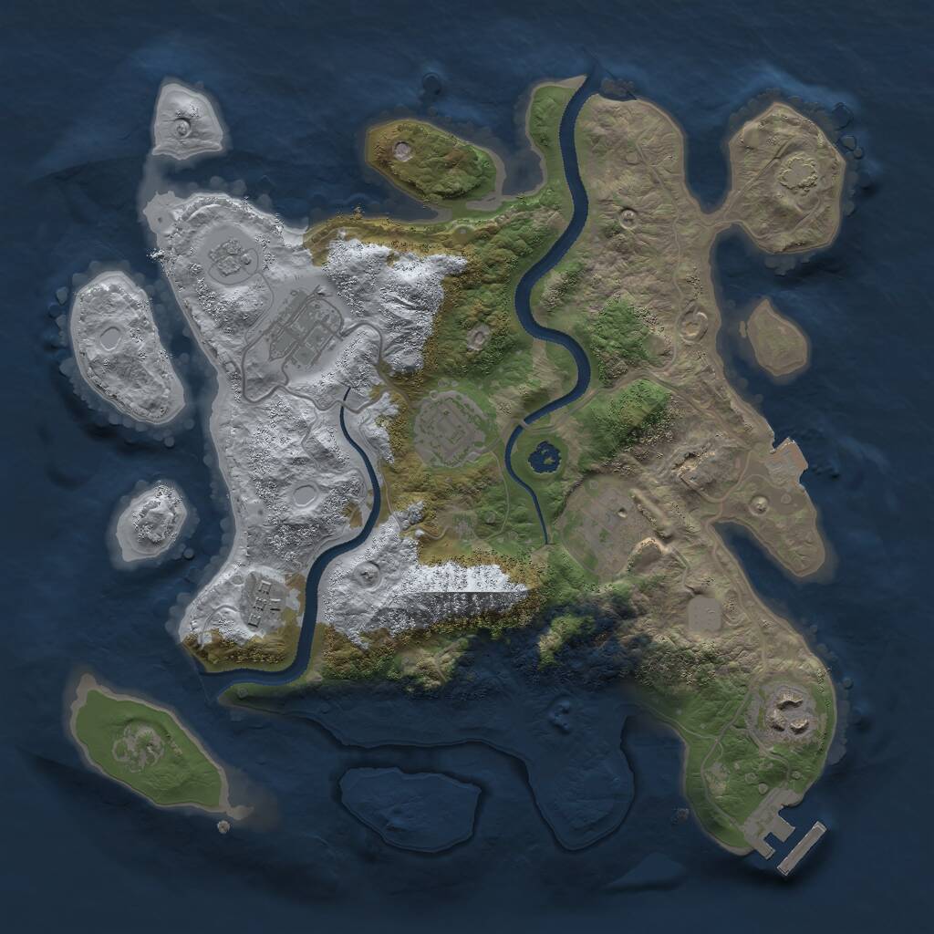 Rust Map: Procedural Map, Size: 3000, Seed: 9268140, 9 Monuments