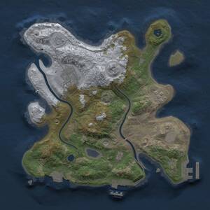 Thumbnail Rust Map: Procedural Map, Size: 2550, Seed: 9268149, 8 Monuments