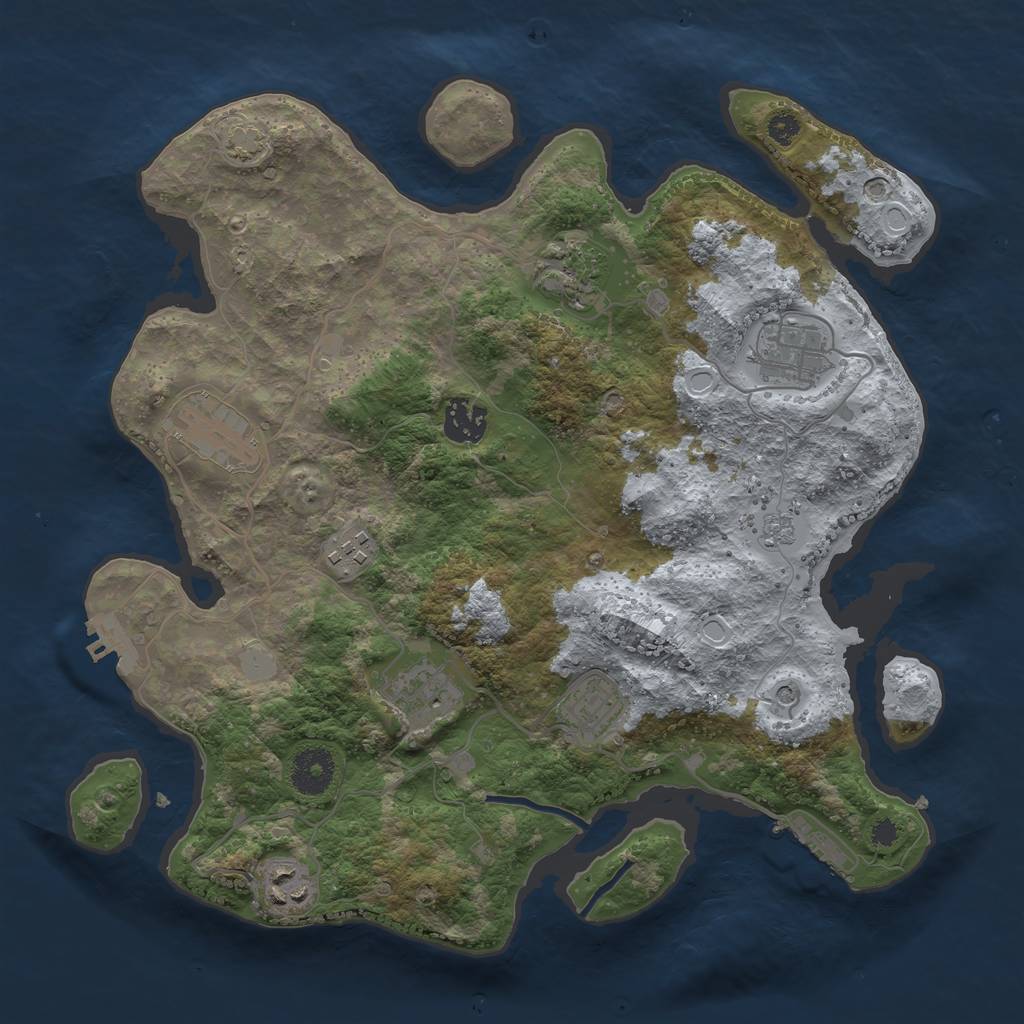 Rust Map: Procedural Map, Size: 3400, Seed: 219759, 16 Monuments