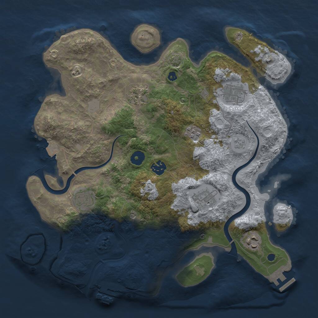 Rust Map: Procedural Map, Size: 3400, Seed: 219759, 13 Monuments