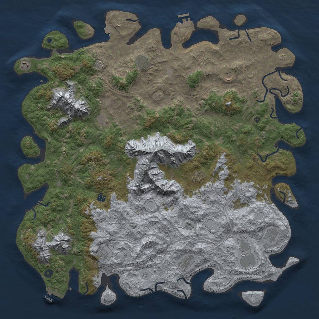 Rust Map: Procedural Map, Size: 5600, Seed: 50000, 17 Monuments