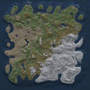 Thumbnail Rust Map: Procedural Map, Size: 4500, Seed: 1428496081, 16 Monuments