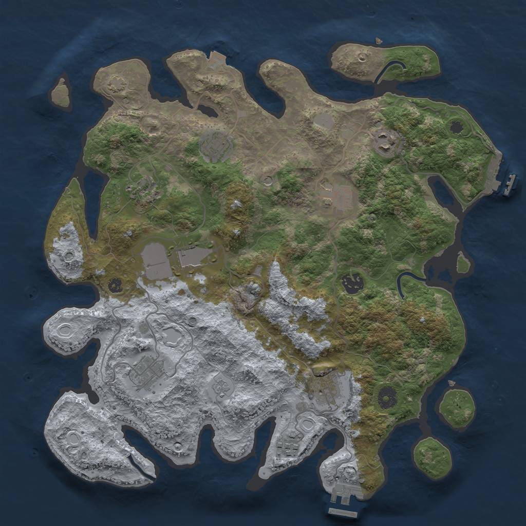 Rust Map: Procedural Map, Size: 3700, Seed: 29082024, 17 Monuments