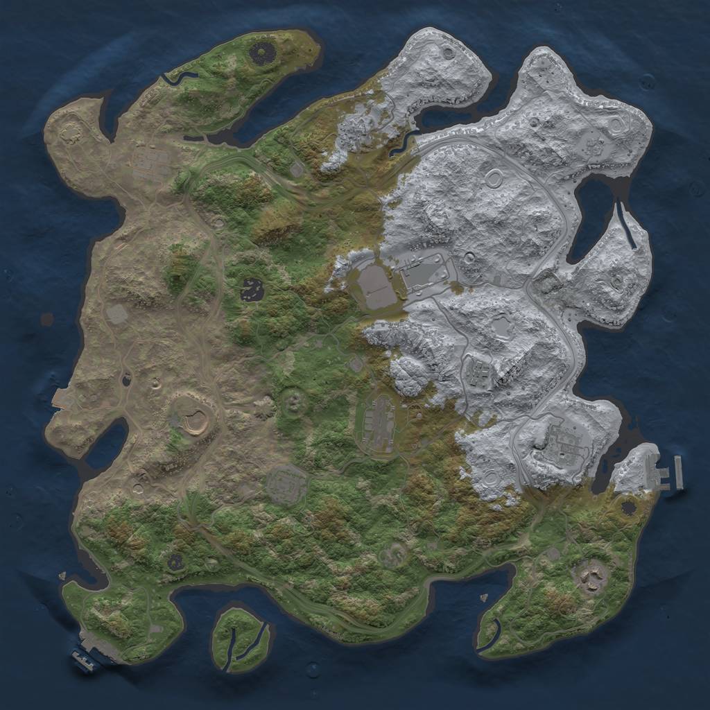 Rust Map: Procedural Map, Size: 4250, Seed: 921727697, 18 Monuments