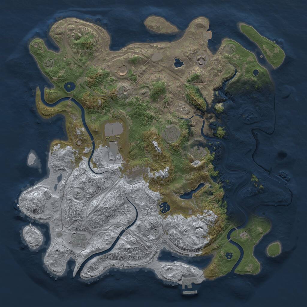 Rust Map: Procedural Map, Size: 4300, Seed: 24446548, 15 Monuments
