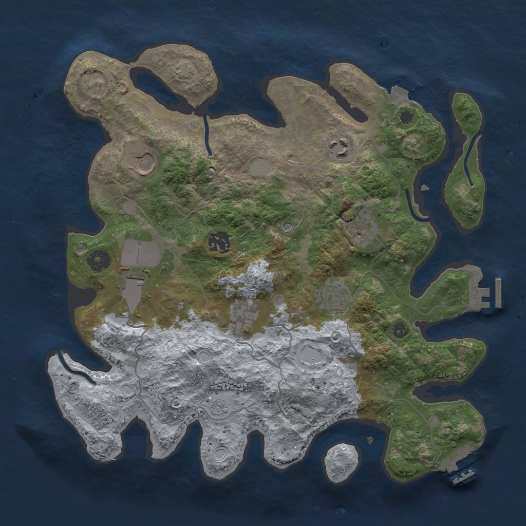 Rust Map: Procedural Map, Size: 3500, Seed: 655921321, 15 Monuments
