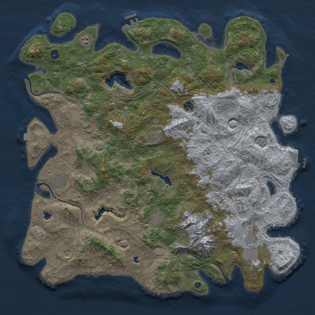 Rust Map: Procedural Map, Size: 5111, Seed: 148555832, 17 Monuments