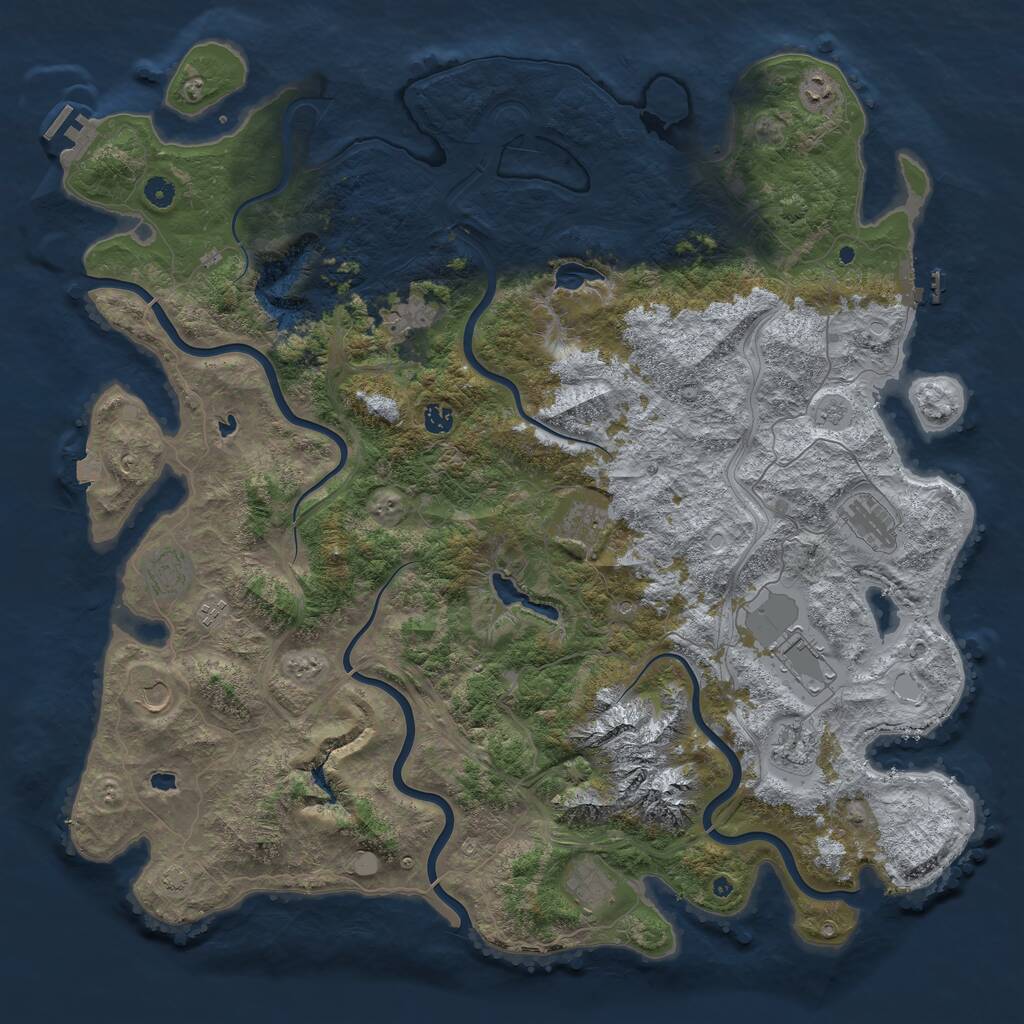 Rust Map: Procedural Map, Size: 5111, Seed: 148555832, 17 Monuments