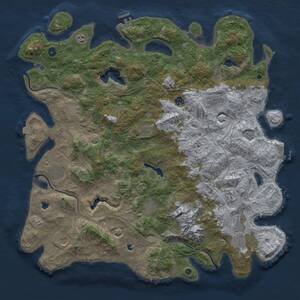 Thumbnail Rust Map: Procedural Map, Size: 5111, Seed: 148555832, 17 Monuments