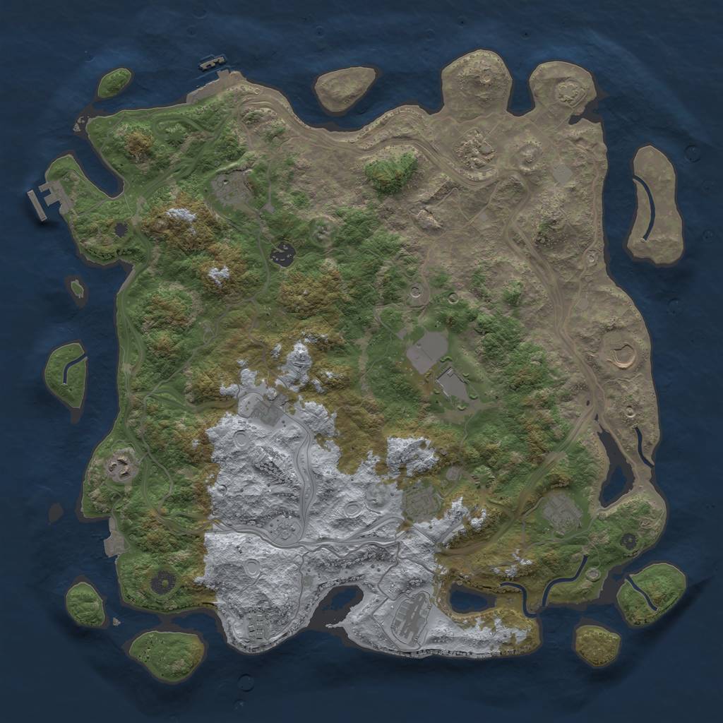 Rust Map: Procedural Map, Size: 4500, Seed: 2035520503, 19 Monuments