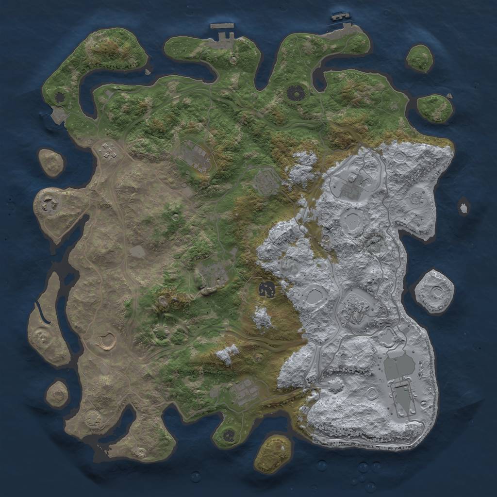 Rust Map: Procedural Map, Size: 4300, Seed: 290824, 19 Monuments