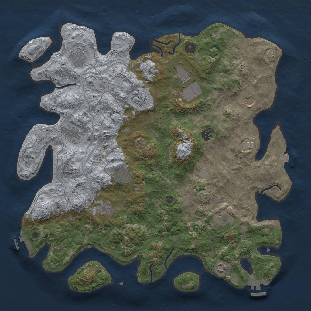 Rust Map: Procedural Map, Size: 4250, Seed: 2095399609, 19 Monuments