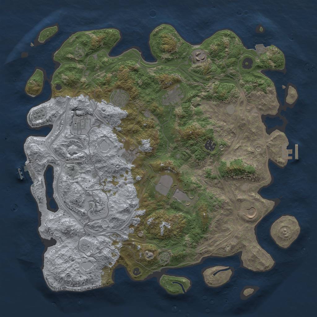 Rust Map: Procedural Map, Size: 4250, Seed: 86055908, 18 Monuments